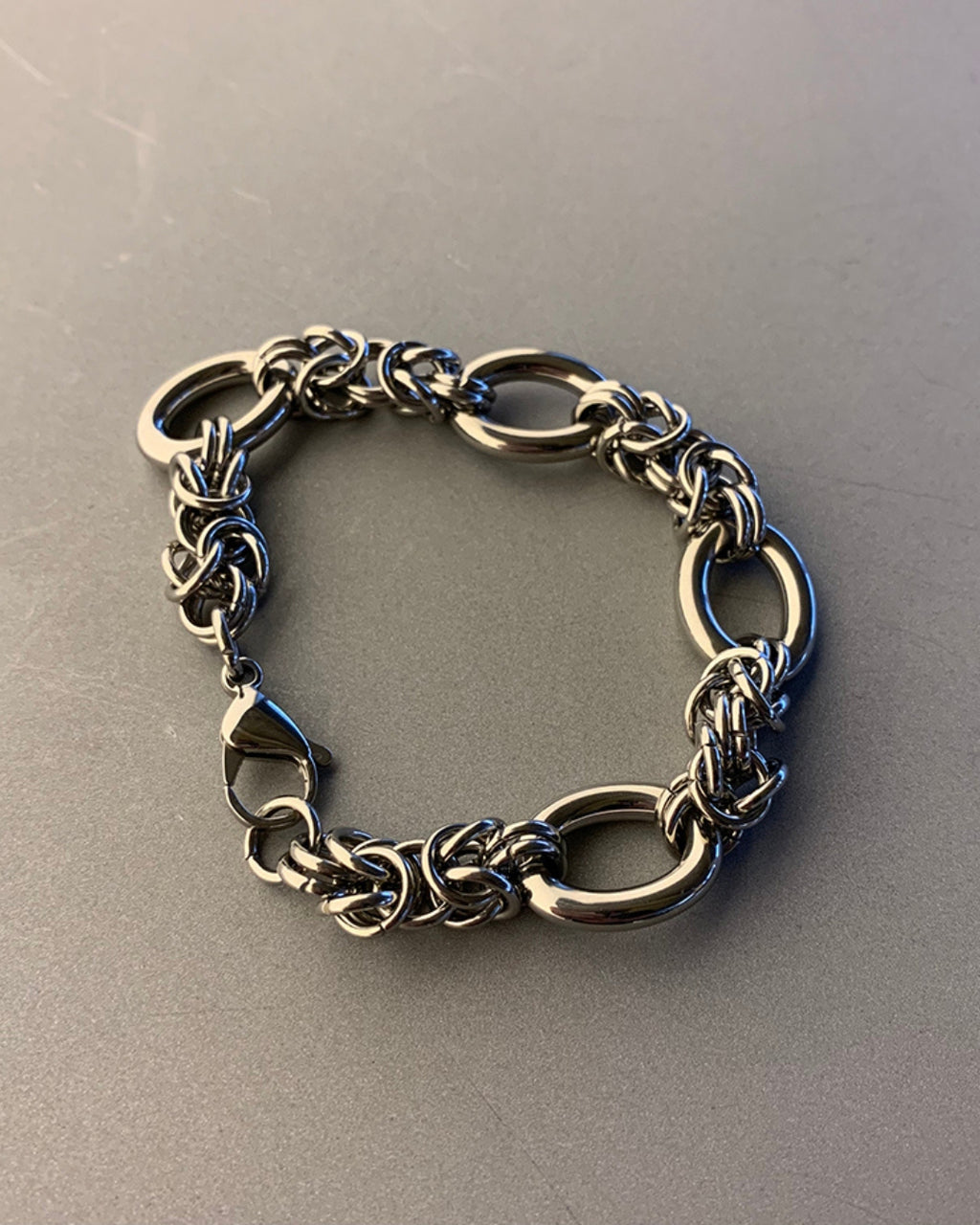 雙環編結鋼製手鍊