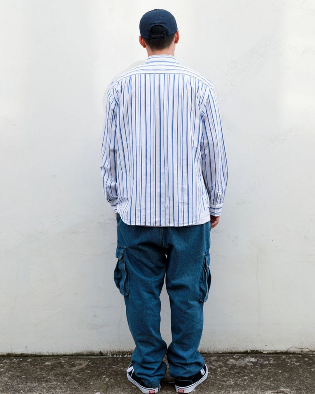 cityboy 寬版線條藍襯衫