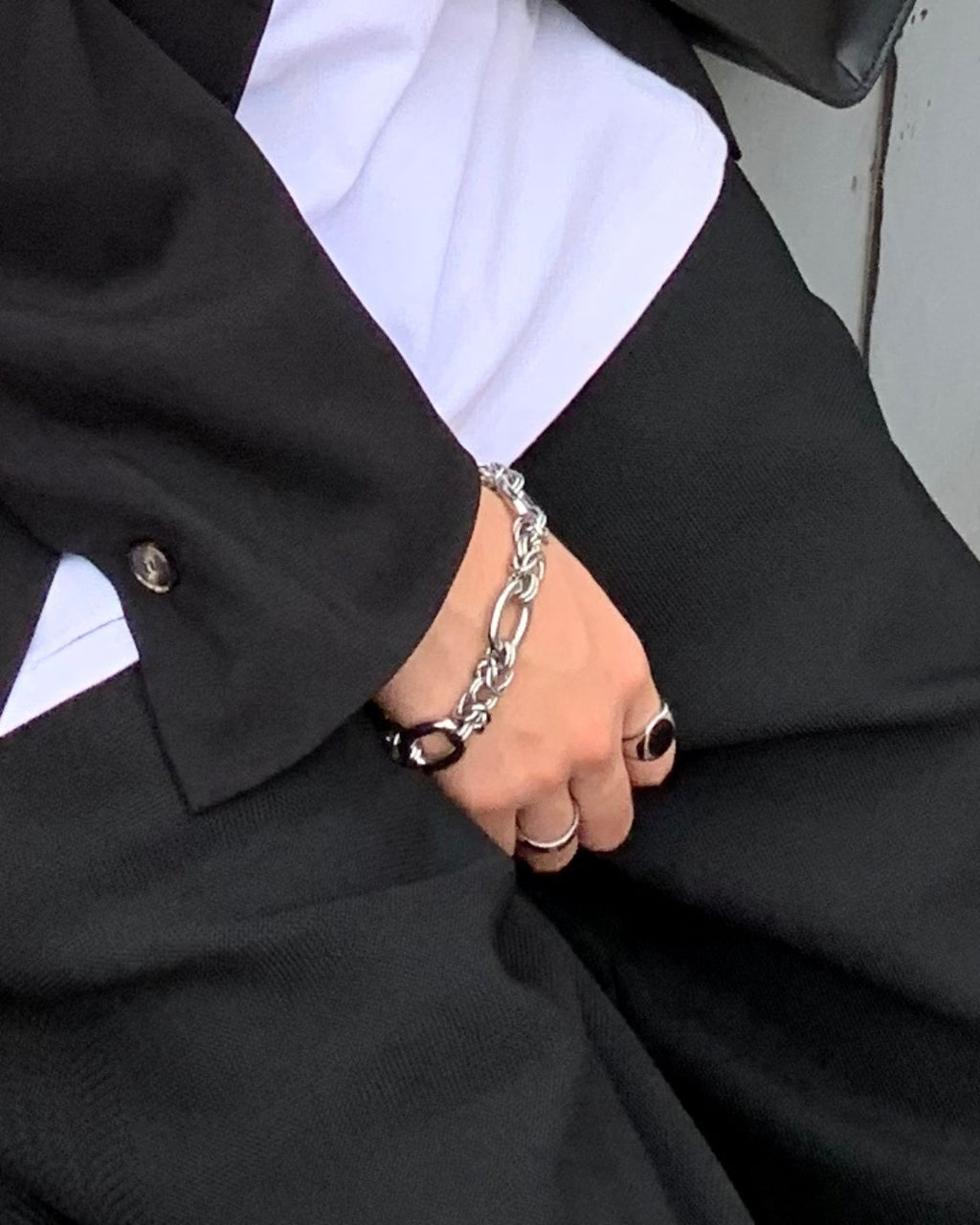 雙環編結鋼製手鍊