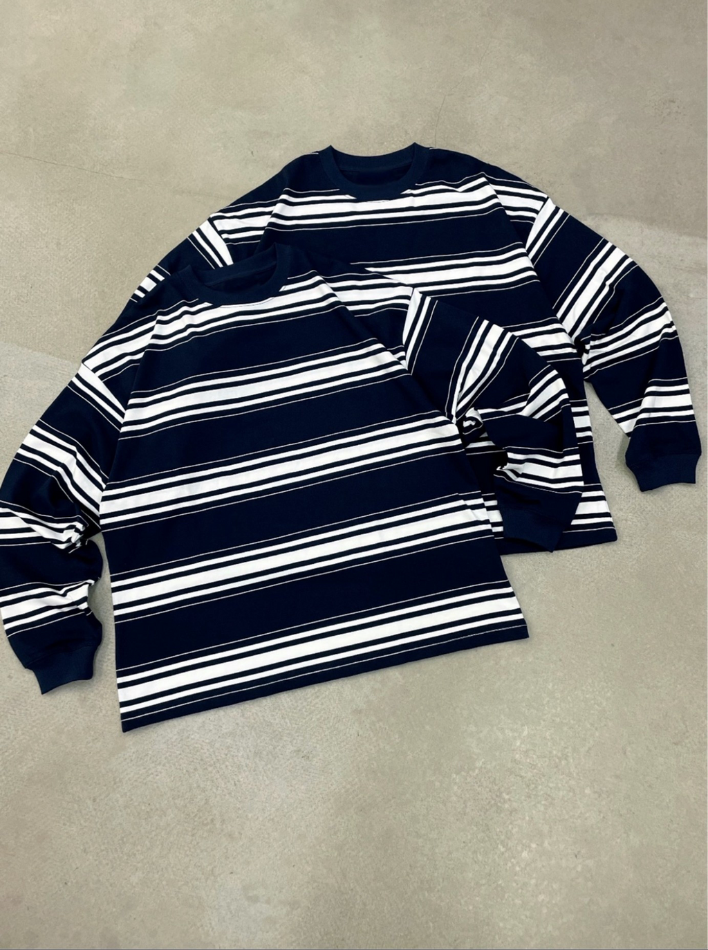 City boy 湛藍重磅條紋Tee