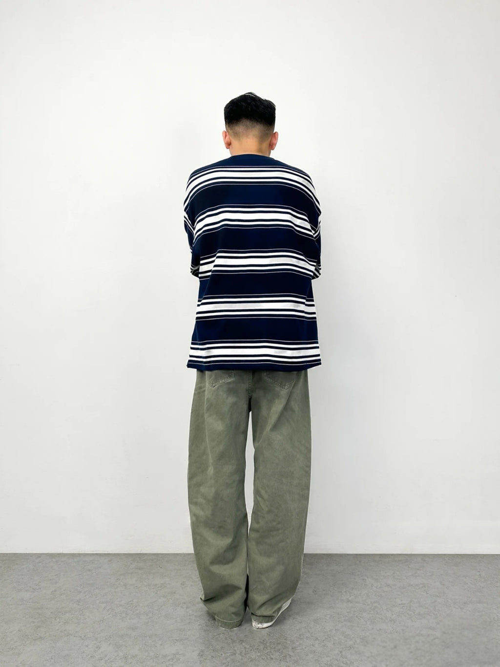 City boy 湛藍重磅條紋Tee