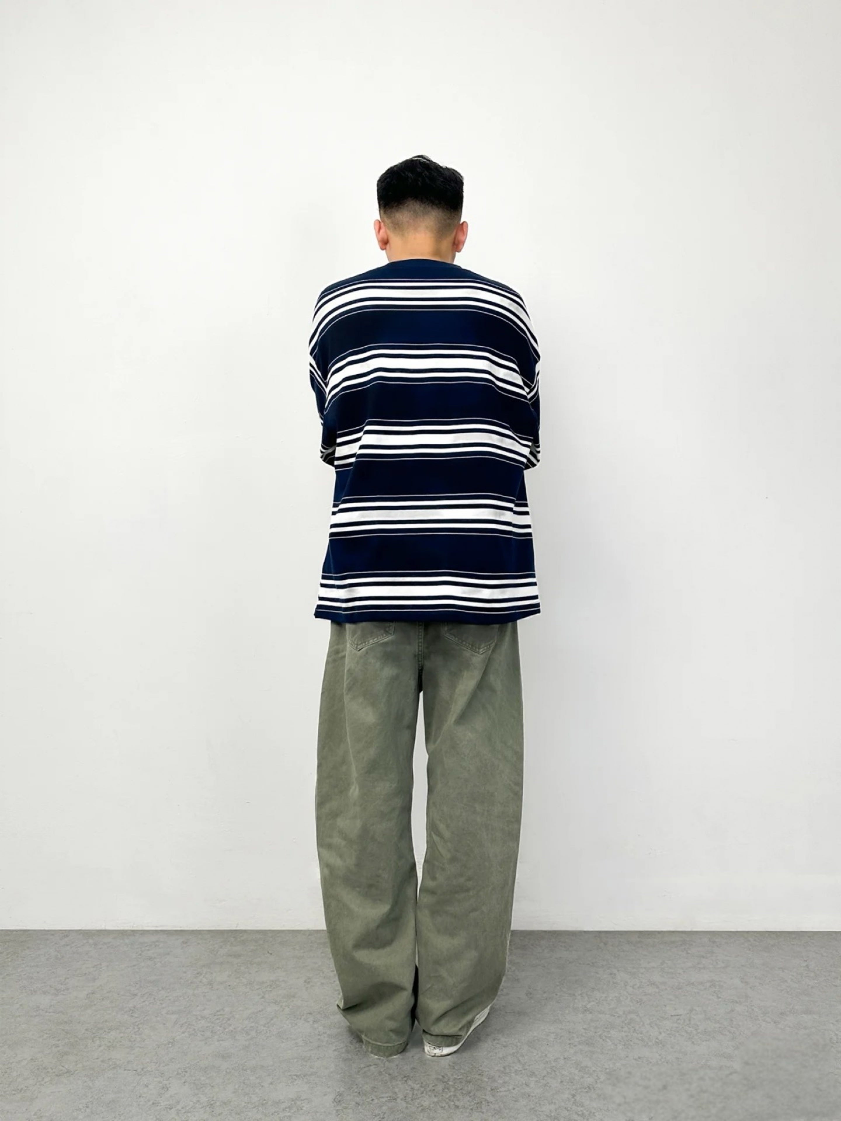 City boy 湛藍重磅條紋Tee