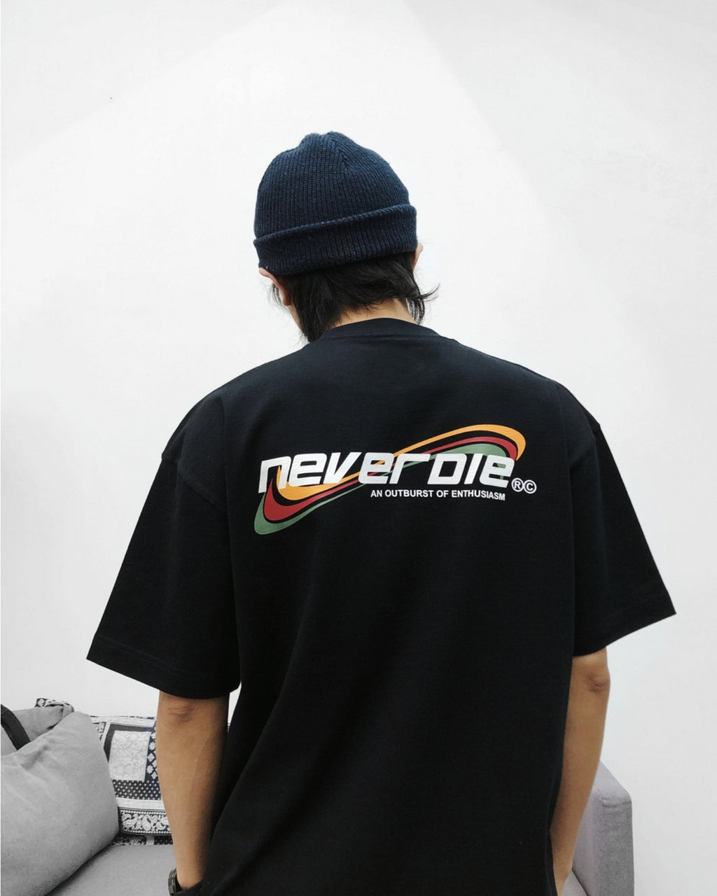 Neverdie 厚領印花T