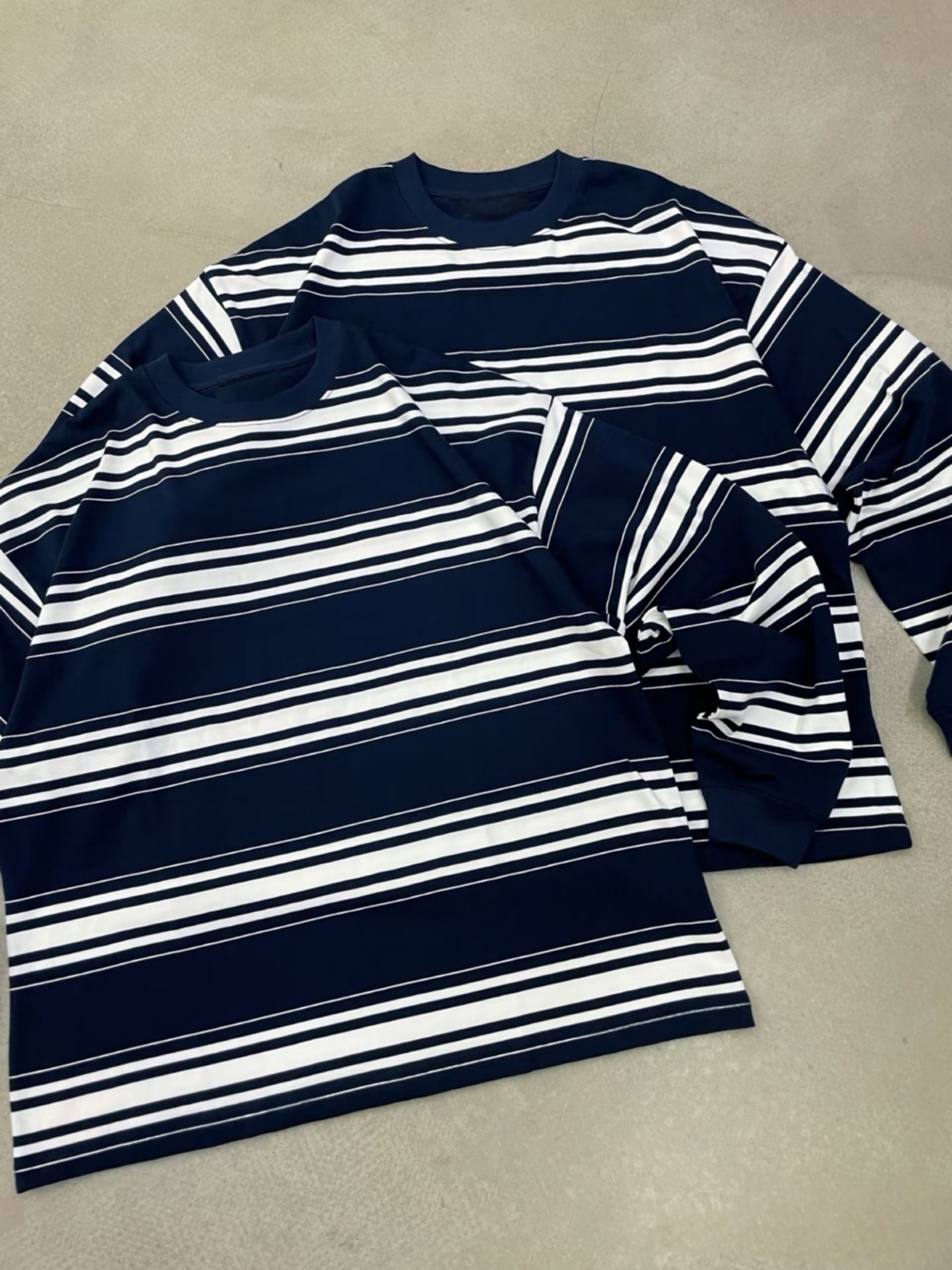 City boy 湛藍重磅條紋Tee